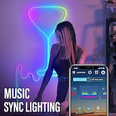 abordables Contrôle WiFi et musique-3 m/5 m rgbic bandes lumineuses néon avec wifi néon corde lumière bricolage barre lumineuse app contrôle musique synchronisation tv rétro-éclairage jeu salon chambre décoration