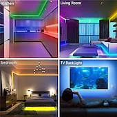 お買い得  WiFi&amp;音楽コントロール-led スマート ストリップ ライト 10 メートル 20 メートル 30 メートル rgb 音楽同期 12v led ストリップ 5050 smd 色を変更する led ライトと bluetooth コントローラ アダプタ寝室ホーム テレビ バックライト diy の装飾