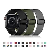 お買い得  Apple Watch Bands-3パック Solo Loop と互換性があります Apple Watch ウォッチバンド 38mm 40mm 41mm 42mm 44mm 45mm 49mm 弾性ある メタルクラスプ 伸縮性 ナイロン 交換用時計バンド のために iwatch Ultra 2 Series 9 8 7 SE 6 5 4 3 2 1
