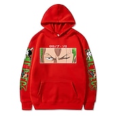 economico Grafica di personaggi di cartoni animati e film-One Piece Roronoa Zoro Felpa con cappuccio Anime Cartone animato Manga Tasca frontale Grafica Per Da coppia Per uomo Per donna Per adulto Stampa a caldo