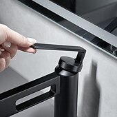 abordables Classiques-Robinet de lavabo de salle de bain, robinet de salle de bain noir, robinets de bain en forme de pistolet à un trou en laiton (noir/gris/chrome/doré)