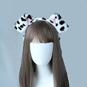 رخيصةأون اكسسوارات تصفيف الشعر-عصابة رأس على شكل آذان الدب لحفلات الكرنفال، عصابة رأس على شكل آذان كلب، عصابة رأس على شكل آذان دالماسية للأطفال والنساء والرجال