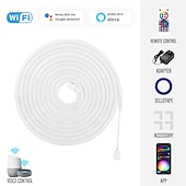 abordables Contrôle WiFi et musique-3 m/5 m rgbic bandes lumineuses néon avec wifi néon corde lumière bricolage barre lumineuse app contrôle musique synchronisation tv rétro-éclairage jeu salon chambre décoration