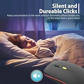 cheap Mice-LED Wireless Mouse Slim Silent Mouse 2.4G Portable Mobile Optical Office Mouse with USB and Type-c Receiver 3 Adjustable DPI Levels for Laptop PC Notebook MacBook