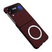 お買い得  サムスン用ケース-Samsung Galaxy Z Flip 6 Z Flip 5 Z Flip 4 Z Flip 3 用 Magsafe フリップ 磁気フルボディ保護ライン/ウェーブ PC