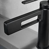 abordables Classiques-Robinet de lavabo de salle de bain, robinet de salle de bain noir, robinets de bain en forme de pistolet à un trou en laiton (noir/gris/chrome/doré)