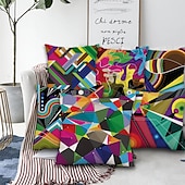 billige abstrakt stil-geometrisk abstrakt putetrekk 6 stk mykt dekorativt firkantet putetrekk putetrekk for soverom stue sofa sofa stol overlegen kvalitet maskinvaskbar