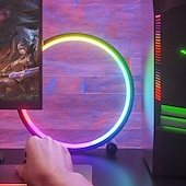 זול אורות חכמות-נורת LED חכמה RGB מנורת שולחן אווירה Bluetooth APP בקרה מתאימה לחדר משחקים חדר שינה קישוט ליד המיטה שוסטאר