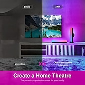 お買い得  スマートライト-RGB LEDスマートライトバーWiFi Bluetoothデスクトップ背景雰囲気ライト音楽同期TV壁コンピューターゲーム寝室ナイトライトShustar