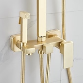 abordables Robinets de douche-Robinet de douche, système de douche Système de pommeau de douche à effet pluie Ensemble de massage à jet corporel - Douchette incluse