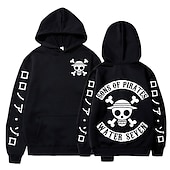 cheap Cartoon &amp; Movie Character Graphic-One Piece Monkey D. Luffy Hoodie Anime Cartoon Anime Front Pocket Graphic For Couple&#039;s Men&#039;s Women&#039;s Adults&#039; Hot Stamping