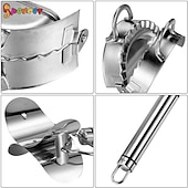 billige Kjøkkenutstyr og -redskap-2 stk rustfritt stål dumpling maker form, wrapper deig cutter pai ravioli empanadas presseform kjøkken tilbehør bakverk verktøy
