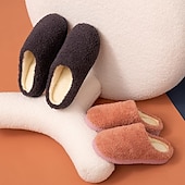 cheap Home Slippers-Home Slippers for Women Men, Fuzzy House Slippers Memory Foam  Slippers Slip on Cozy Bedroom Shoes Anti-Skid Rubber Sole Indoor Outdoor Shoes