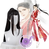 economico Parrucche Anime-parrucca cosplay mo dao zu shi solo maestro della coltivazione demoniaca lan wangji wei wuxian parrucche sintetiche lunghe nere di halloween