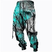 baratos Calças Desportivas-Homens Calças Esportivas Corredor Calças Com Cordão Bolsos laterais Cintura elástica Estampas Abstratas Conforto Respirável Esportes Casual Diário Misto de Algodão Felpudo Roupa de rua Designer