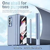 voordelige Samsung-hoesje-telefoon hoesje Voor Samsung Galaxy Z-vouw 7 Z Fold 5 Z Fold 4 Z Fold 3 Volledig hoesje Omdraaien Potloodhouder Beplating Effen PC