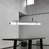 economico Design della linea-Lampada a sospensione a led da 80 cm linea moderna design catena lampada a sospensione regolabile per cucina sala da pranzo soggiorno nero e oro 110-120v 220-240v