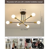 cheap Sputnik Design-LED Ceiling Light 60 cm Sputnik Design Chandelier Metal Artistic Style Sputnik Industrial Painted Finishes Artistic Nordic Style 110-120V 220-240V