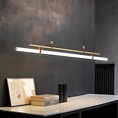 economico Design della linea-Lampada a sospensione a led da 80 cm linea moderna design catena lampada a sospensione regolabile per cucina sala da pranzo soggiorno nero e oro 110-120v 220-240v