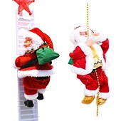economico Ornamenti-musica elettrica natalizia babbo natale scala da arrampicata, calze della Befana per bambini, divertenti ornamenti per bambole con corda da arrampicata, regali e decorazioni natalizie unici