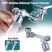 cheap Faucet Sprayer-Alloy Faucet Extender Head Replacement Mechanical Arm 1080° 2 Mode Sprayer Nozzle Attachment, Water Aerator Bubbler for Bathroom Kitchen, Universal Tap Extend Spray Filter Spout Adapter Accessories
