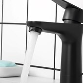 cheap Classical-Bathroom Sink Faucet,Stainless Steel Matte Black/Nickel Brushed Single Handle One Hole Bath Taps with Hot and Cold Switch