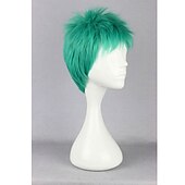 cheap Anime Wigs-Mcoser Roronoa Zoro ONE PIECE Wigs Short Green Fluffy Synthetic Hair OP Heat Resistance Fiber Cosplay Wig Pelucas Halloween Wigs
