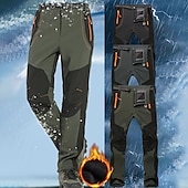 baratos calças ativas masculinas-calças forradas de lã masculina calça impermeável para caminhada calça softshell de inverno ao ar livre térmico quente à prova de vento calça / calças forro de lã verde exército cinza preto caça pesca escalada