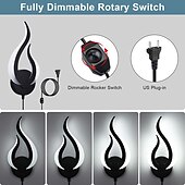 abordables Apliques de pared para interior-enchufe en la lámpara de pared 1pc 2pcs lámpara de pared led regulable 10w lámpara de pared interior moderna lámpara de acrílico aall con cable de enchufe de 6 pies (alrededor de 1,8 m) adecuado para