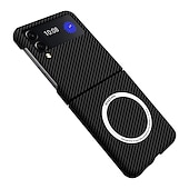 お買い得  サムスン用ケース-Samsung Galaxy Z Flip 6 Z Flip 5 Z Flip 4 Z Flip 3 用 Magsafe フリップ 磁気フルボディ保護ライン/ウェーブ PC
