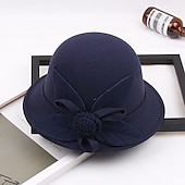 levne Party klobouky-Klobouky Směs polybavlny Zvonovitý klobouk 30. léta Slamák Ležérní Dovolená Kentucky Derby Melbourne Cup koktejl Elegantní Retro styl S Aplikace Rozdělení Přílba Pokrývky Hlavy