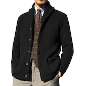abordables Gilet-Homme Pull Chandail Gilet A côtes Tricoter Découpé Tricoté Col V Sortie Fin de semaine Vêtement Tenue Hiver Automne Noir Vert Véronèse M L XL