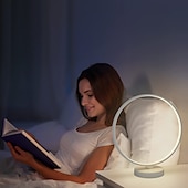 זול אורות חכמות-נורת LED חכמה RGB מנורת שולחן אווירה Bluetooth APP בקרה מתאימה לחדר משחקים חדר שינה קישוט ליד המיטה שוסטאר
