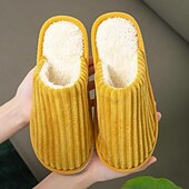 cheap Home Slippers-Home Slippers for Women Men, Fuzzy House Slippers Memory Foam  Slippers Slip on Cozy Bedroom Shoes Anti-Skid Rubber Sole Indoor Outdoor Shoes