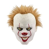 Недорогие Аксессуары-Люминесцентная маска Стивена Кинга it Pennywise Horror, клоун, Джокер, маска, клоунская маска, фестиваль, косплей, костюм, реквизит (7,8 &quot;* 9,8&quot; * 9,8 &quot;) для Хэллоуина
