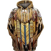 baratos Moletons masculinos com capuz-Homens Estampas Abstratas Moletom Moletons Moletom com capuz Manga Longa Moletom com capuz Com Capuz Roupa de rua Impressão 3D Diário Esportes Café Imprimir Primavera &amp; Outono Designer