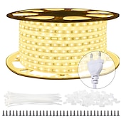 cheap Waterproof Strip Lights-LED Strip Light Plug in Outdoor Waterproof IP67 AC220V 4040 LED Strip Light Diode Tape Holiday Decorative Light LED String with 60led / m with EU Plug
