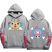 cheap Cartoon &amp; Movie Character Graphic-One Piece Tony Tony Chopper Hoodie Anime Cartoon Anime Front Pocket Graphic For Couple&#039;s Men&#039;s Women&#039;s Adults&#039; Hot Stamping