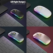 cheap Mice-LED Wireless Mouse Slim Silent Mouse 2.4G Portable Mobile Optical Office Mouse with USB and Type-c Receiver 3 Adjustable DPI Levels for Laptop PC Notebook MacBook