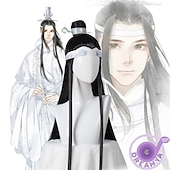 economico Parrucche Anime-parrucca cosplay mo dao zu shi solo maestro della coltivazione demoniaca lan wangji wei wuxian parrucche sintetiche lunghe nere di halloween