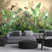 abordables Papiers peints-Fonds d&#039;écran cool forêt beau papier peint mural autocollant mural couvrant impression peler et coller amovible auto-adhésif scénique forêt tropicale humide plantain pvc / vinyle décor à la maison
