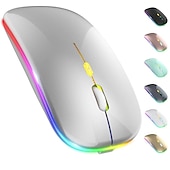 cheap Mice-LED Wireless Mouse Slim Silent Mouse 2.4G Portable Mobile Optical Office Mouse with USB and Type-c Receiver 3 Adjustable DPI Levels for Laptop PC Notebook MacBook