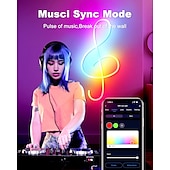 abordables Contrôle WiFi et musique-3 m/5 m rgbic bandes lumineuses néon avec wifi néon corde lumière bricolage barre lumineuse app contrôle musique synchronisation tv rétro-éclairage jeu salon chambre décoration