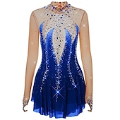 abordables Vestidos de Patinaje Artístico-Vestido de patinaje artístico Mujer Chica Patinaje Sobre Hielo Vestidos Borgoña Azul Real Púrpula Claro Dedo Pulgar Espalda Abierta Licra Alta elasticidad Entrenamiento Competición Ropa de Patinaje