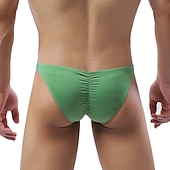 cheap Men&#039;s Exotic Underwear-Men&#039;s 1pack Basic Panties Briefs Ruched Nylon Antibacterial Leak Proof Pure Color Mid Waist Black White