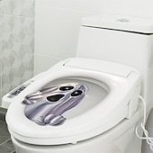 olcso Halloween fürdő-WC-matricák vicces dekorációk ijesztő WC-takaró dekoráció 3d horror minta barkácsolás fürdőszoba lakberendezés