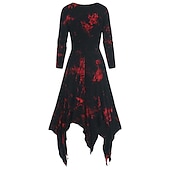 tanie Kostiumy na Halloween-Retro / vintage Punk i gotyk Średniowieczne Sukienka Sukienka o kroju A Goth Girl Strój na bal maskowy Damskie Halloween Karnawał Bal maskowy Dzienne zużycie Festiwal Dla dorosłych Sukienka Wiosna