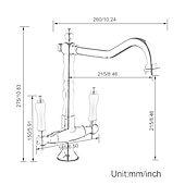 preiswerte Küchenarmaturen-Kitchen Faucet,Two Handles One Hole Antique Brass / Electroplated / Painted Finishes Standard Spout Centerset Antique Kitchen Taps