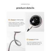 abordables Lámparas de escritorio-Escritorio led usb recargable con portalápices oscurecimiento 3 brillo lámpara de escritorio flexible led lectura flexible protección ocular lámpara de escritorio proyector de estrellas luz nocturna
