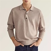 economico Felpe di base-Per uomo Felpa Maglione Verde Rosa Cachi Rosso Blu marino Collo a polo Tinta unica Sportivo Abbigliamento di strada Informale Grande e alto Indicato per i polsi Inverno Autunno Abbigliamento Felpe
